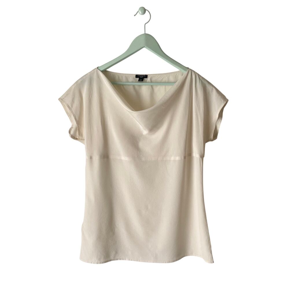 Ann Taylor Cowl Neck Silk Top Size 10